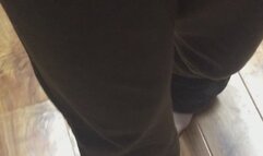 WALKING ON BLONDE HARDWOOD FLOOR