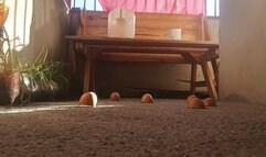 Bare feet crushing trampling and grinding with soles (7)