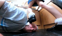 Danielle Schoolgirl Rearranging The Food Cupboard FLOOR CAM