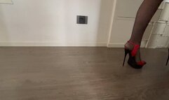 sandals shoejob over cockbox with two pairs of high heels