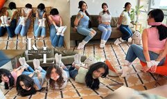 Simona, Mara, Luana & Lucia Caught in White Ankle Socks & Jeans