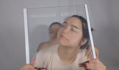 She smashes my beautiful face against the glass