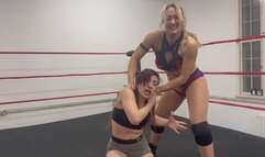 blonde barbie dominates petite female