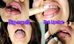 Big lips - Pink lipstick - Mouth Fetish - Lipstick Fetish