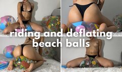 riding and deflating beach balls