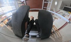 8K VR360 GAOYU SUFEI Black thick-soled sandals humiliation