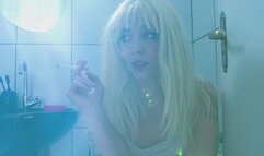 BATHROOM - i smoke with my feet in the toilet and get messy in the shower