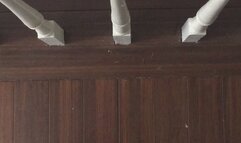 CHESTNUT HARDWOOD FLOOR HALLWAY WHITE PAINT STAIR BANESTER