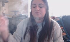 Smoking in a sweater