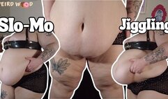 Slow Motion BBW Jiggling - Up Close Belly Play & Fat Teasing WMV