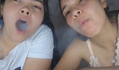 Trying to smoke and the smoke makes us cough