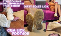 Lytta and Mia - Shoejob and Cum Lick - Step-cousins Humiliating their friend on camera making him licking their dirty feet cum and lick his own cum after shoejob - FOOT WORSHIP - FOOTJOB - SHOEJOB - FEMALE DOMINATION - DOMINATION - FEMDOM - CBT shoe copy