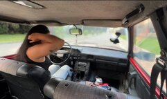 I just took the highway driving the old car! I want your dick hard watching this