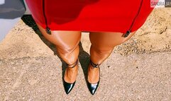 Sandra Jayde 30-06-22 The Platino Cleancut 15D with a tight red leather mini-skirt is paradise