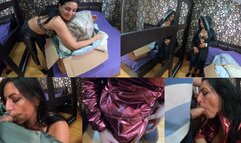 Red Shiny Downjacket Fetish – Leather Pants, Blowjob & Cum Explosion