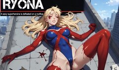 Superheroine Shadowstrike Defeated Fucked on Rooftop Intense Ryona Combat with Low Blows Bearhugs Mask Cracking Submission Multiple Orgasms