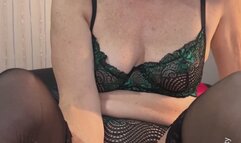 Blowjob and stocking footjob making him cum with my toes