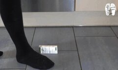 Cardboard boxes crushed under stockings