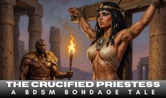 A Ancient Egyptian Priestess so sexy it hurts with hairy armpits is crucified in BDSM Bondage by her captor