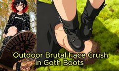 Facebusting Under Goth Boots - Nataly’s Outdoor Forest Trampling Crush | Anime