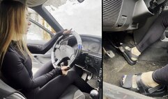 Chloe revs Toyota Carina in flip-flops