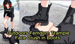 Outdoors Femdom Trample - Nataly Grinds Your Face in Boots in the Rain