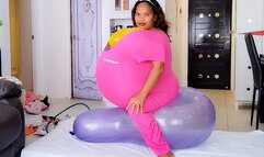 Sexy Juju Stuffs Giant Balooon Boobs And Tummy Then Rides Your Cattex Longneck