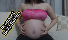 Indian Pregnant stepsister plays with her belly button and pregnant breasts