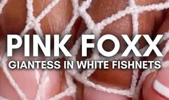 Giantess Wears White Fishnets