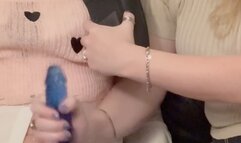 Giving my sissy cuck wife a "handjob"