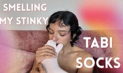 SMELLING MY STINKY TABI SOCKS