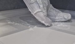 Primey makes a mess of some new Mono White Leather Converse!