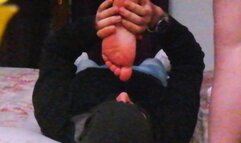 RED SWEATY SOLES OF A BBW FRANCESCA FOOT GAGGING MY SLAVE