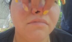 They pinch my nose for my bad behavior