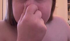 Blonde BBW Struggles and Moans Holding Her Breath