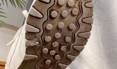 Shoejob and CBT in well worn and dirty Reebok Classic Sneakers - Severe Cock trampling, full body weight, Sneaker fetish and Giantess Views - Tramplegirl Leila crushes the cum out of her slaves cock - multi - HD