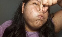 Puffed Cheeks While Pinching My Nose. Breath Holding