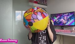 Blowing and ripping bestway beach ball