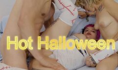 Halloween brutal threesome