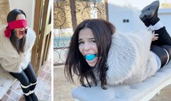 Elite Fur Agent Captured, Blindfolded, Jaw Spread Open With Huge Ring Gag, Ball Gagged ,Hogtied & Bench Bound Breakout (HD)