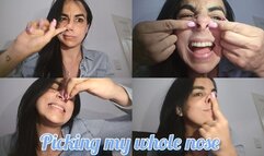 Picking my nose very close to you