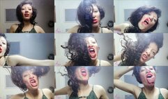 Face Fetish on Glass Red Lipstick, Saliva & Mouth Expressions