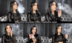 Beautiful brunette loves marlboro reds!