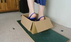 Giantess Lily Kink toy car crush, she has to tidy up the pieces of the 2017 BMW I8 and crushes it some more in her big blue heels x3 views Right, left & full body.