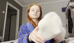 Socks tease, remove socks, feet sniffing!