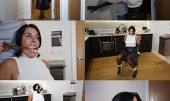 Sarah wild, strict & kinky teachers bondage repercussions. Leather bound, stocking gagged (wmv)