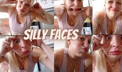 Silly and funny faces In front of the camera