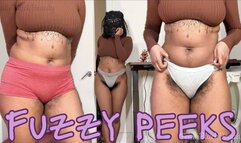 Fuzzy Peeks: Hairy Ebony Panty Fetish 4K