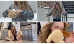 Chloe's bad day. She's caught in a sticky trap (custom video)