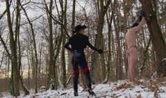 E X T R E M E FROZEN Leather WHIPPING on SNOW Cowgirl Cowboy Western